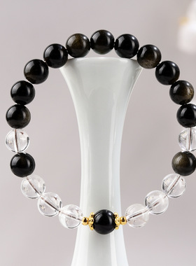 天然金曜石白水晶手链时尚原创精致百搭热销新款手串女送礼