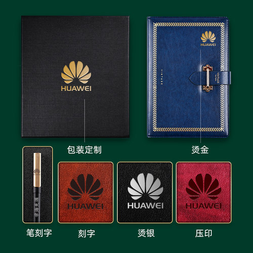 高颜值笔记本子精致高级会议记录本简约文艺复古日记本成人学生ins风手账本套装商务办公记事本定制可印logo - 图3