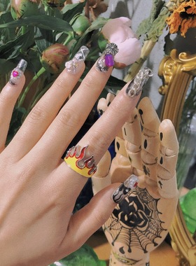 ins火焰情侣开口戒指包邮