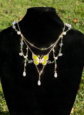 亚文化辣妹流苏蝴蝶项链