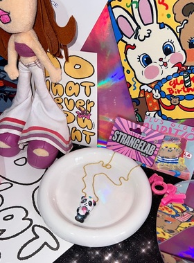 独家出口甜酷辣妹熊猫项链