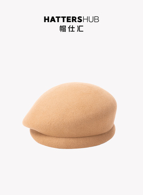 帽仕汇帽子女秋冬复古设计弯帽檐