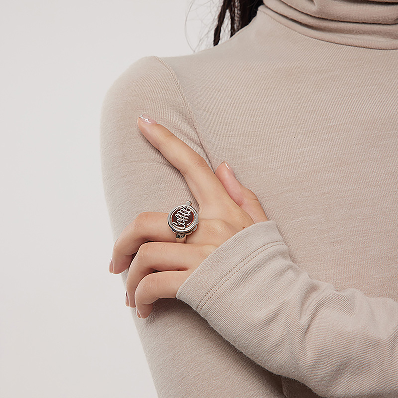 GOOGMO咖啡豆系列戒指小众设计高级感时尚个性开口戒2025年新款潮 - 图1