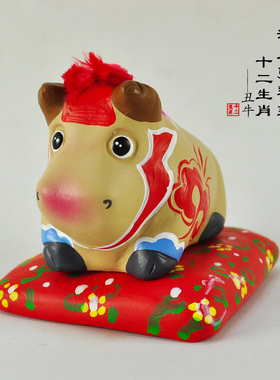 天津泥人张彩塑十二生肖传统动物玩偶送朋友生日礼品中国风摆件