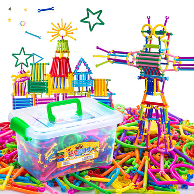 儿童聪明魔术棒积木塑料2-3-6岁男孩女孩益智力开发拼装拼插玩具