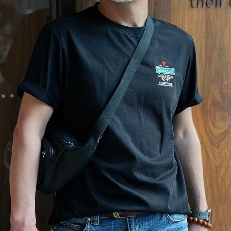 休闲短袖T恤男痞帅上衣夏装美式字母印花炸街潮流时尚白纯棉体恤