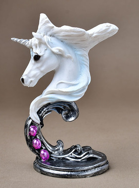 独角兽摆件水晶球底座树脂工艺品桌面创意家居装饰品跨境新品