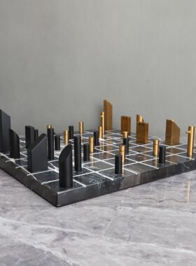 欧式大理石棋盘样板房电视柜卧室书房客厅餐厅桌面家居饰品摆件