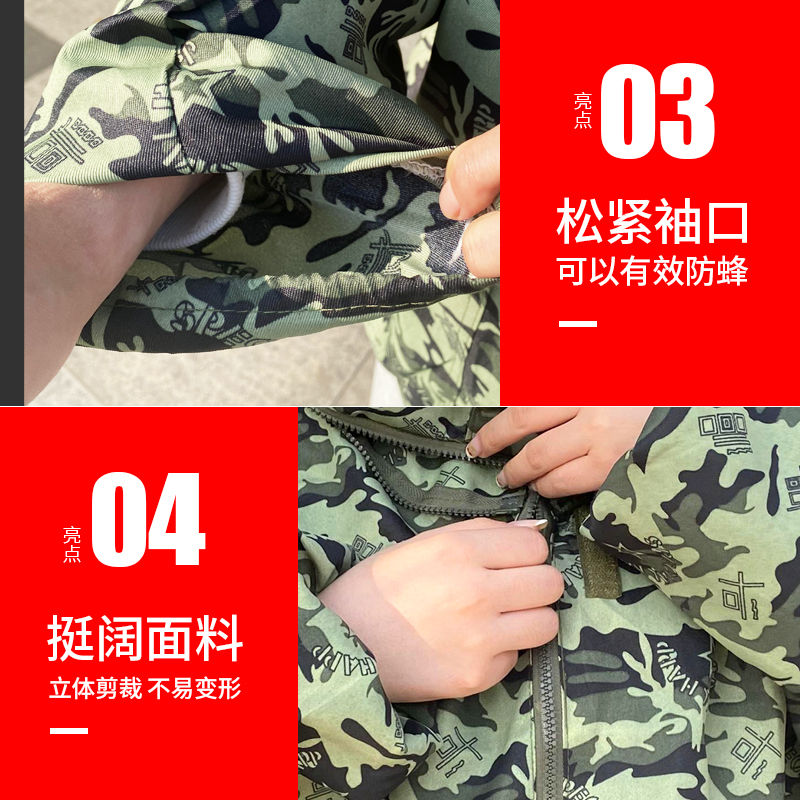 防蜂服半身拉链蜂衣蜜蜂防护服蜂帽可拆高清面网透气养蜂工具-图0