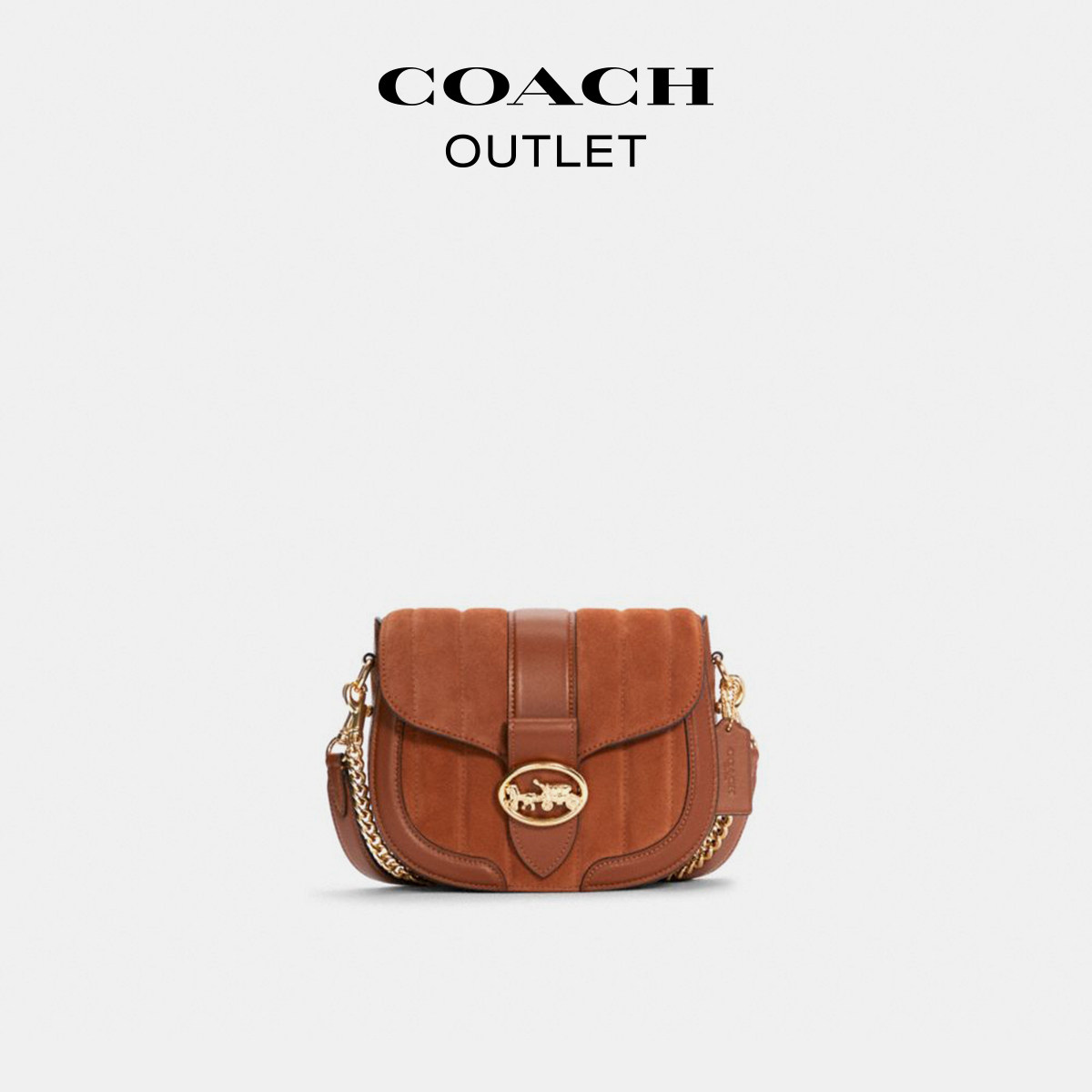 【入会领券】coach /蔻驰线状马鞍包 COACHoutlet马鞍包