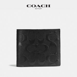 COACH/蔻驰奥莱男包经典老花卡位钱包零钱包