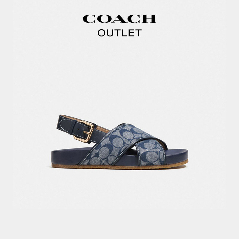 coach /蔻驰奥莱女士经典标志凉鞋 COACHoutlet时装凉鞋