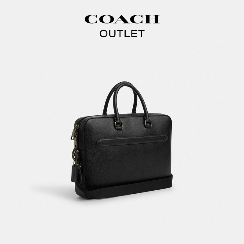 COACH/蔻驰奥莱男士黑色ETHAN纤巧型公文包商务