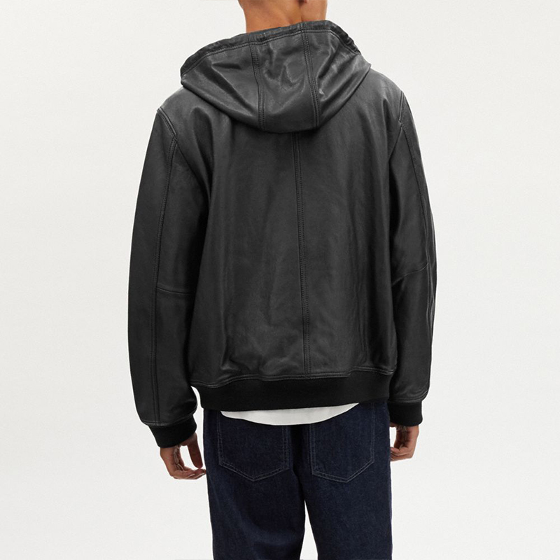 COACH/蔻驰奥莱男士压纹皮革外套舒适休闲外套