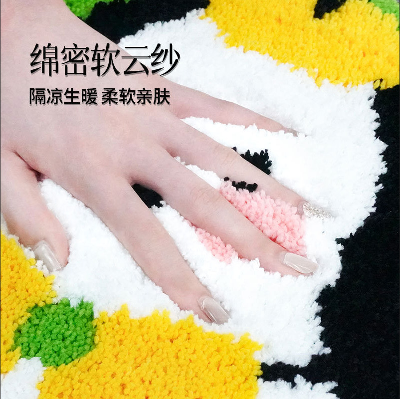 圆形 植绒地毯浴室卧室簇绒地毯定制客厅地毯苔藓地毯 - 图1