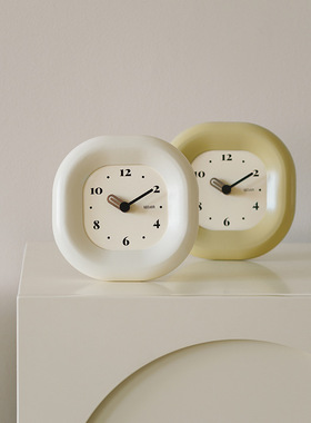 wozoom屋准奶油风家居座钟客厅玄关电视柜台式时钟装饰桌面摆件