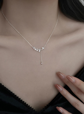 999纯银麦穗锁骨链2024新款爆款