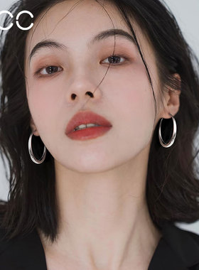 ACC大圆圈耳环素圈女小众高级感