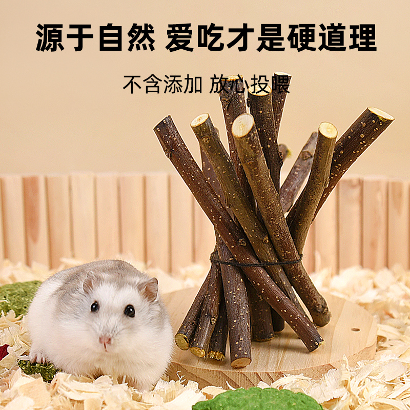 仓鼠零食磨牙棒苹果树枝苜蓿草造景金丝熊龙猫兔子磨牙用品甜竹 - 图1
