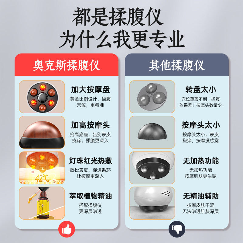 奥克斯砭石揉腹仪腹部按摩器全身通用促进肠胃蠕动热敷刮痧神器,淘宝优惠券,粉丝福利购,淘宝优惠卷