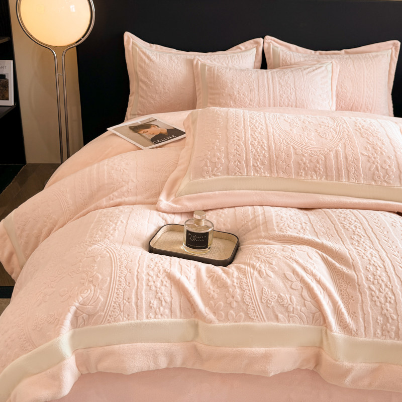 A类母婴级防静电加绒四件套冬季保暖粉色婴儿绒被套床单床上用品4,淘宝优惠券,粉丝福利购,淘宝优惠卷