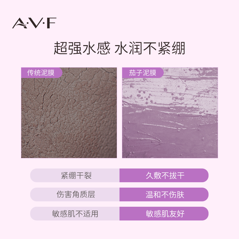 a.v.f春雨茄子清洁女补水毛孔泥膜 avf化妆品涂抹面膜