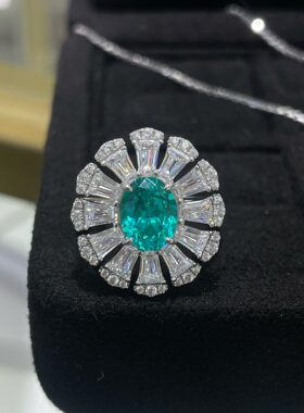 新品培育帕拉伊巴S925银镀金三件套装太阳花浪漫清新雏菊花朵套装