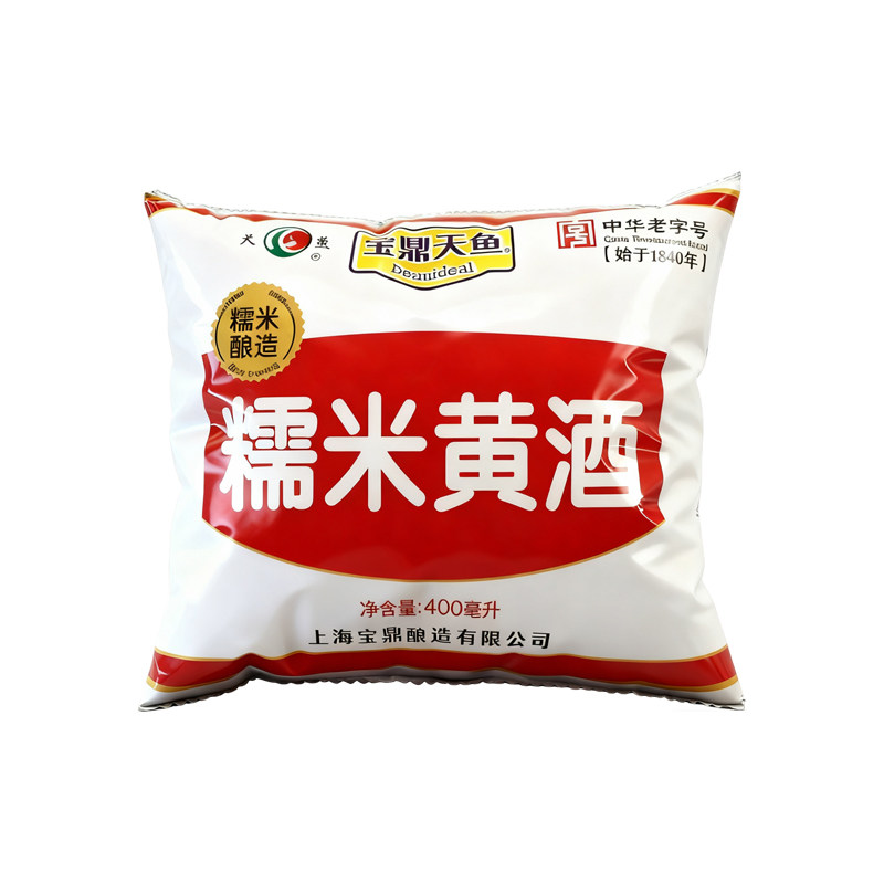 上海宝鼎天鱼糯米黄酒400ml*6袋装厨房炒菜去腥煲汤调味黄酒料酒,淘宝优惠券,粉丝福利购,淘宝优惠卷