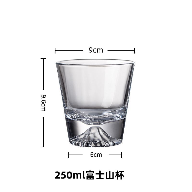 创意日式玻璃水杯高颜值富士山杯新款防爆网红ins威士忌茶杯