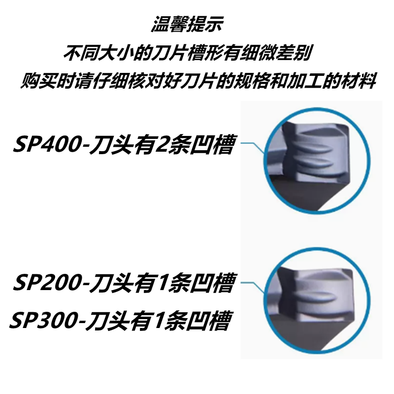 单头数控切槽刀片SP200 SP300 SP400 NC3020 PC9030车床切断割刀-图2