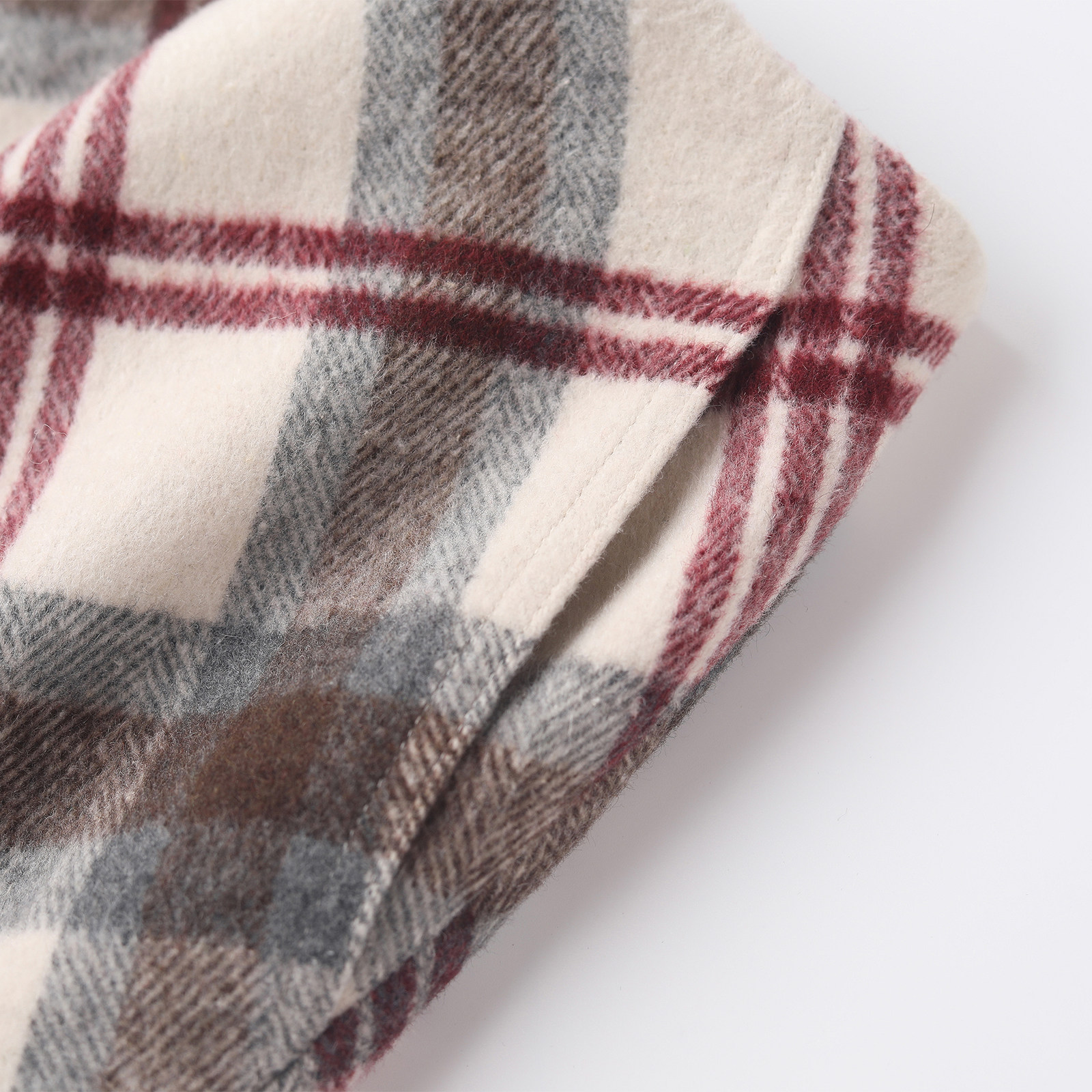 wana try绵羊毛A字半身裙节日感格纹带兜米白色裙子新款女装短裙,淘宝优惠券,粉丝福利购,淘宝优惠卷