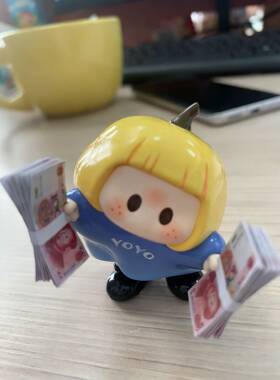 可爱办公桌工位装饰品摆件yoyo酱左右酱收拿配件来财配件桌面装饰