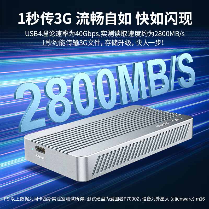 阿卡西斯雷电4硬盘盒usb4雷电3硬盘盒m2固态移动7440外接盒tbu405-图0