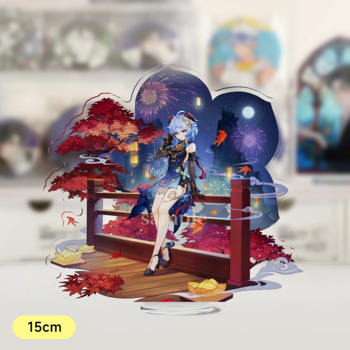 原神周边申鹤冷花幽露大立牌头像挂件双面夹层高清钥匙扣摆饰礼物