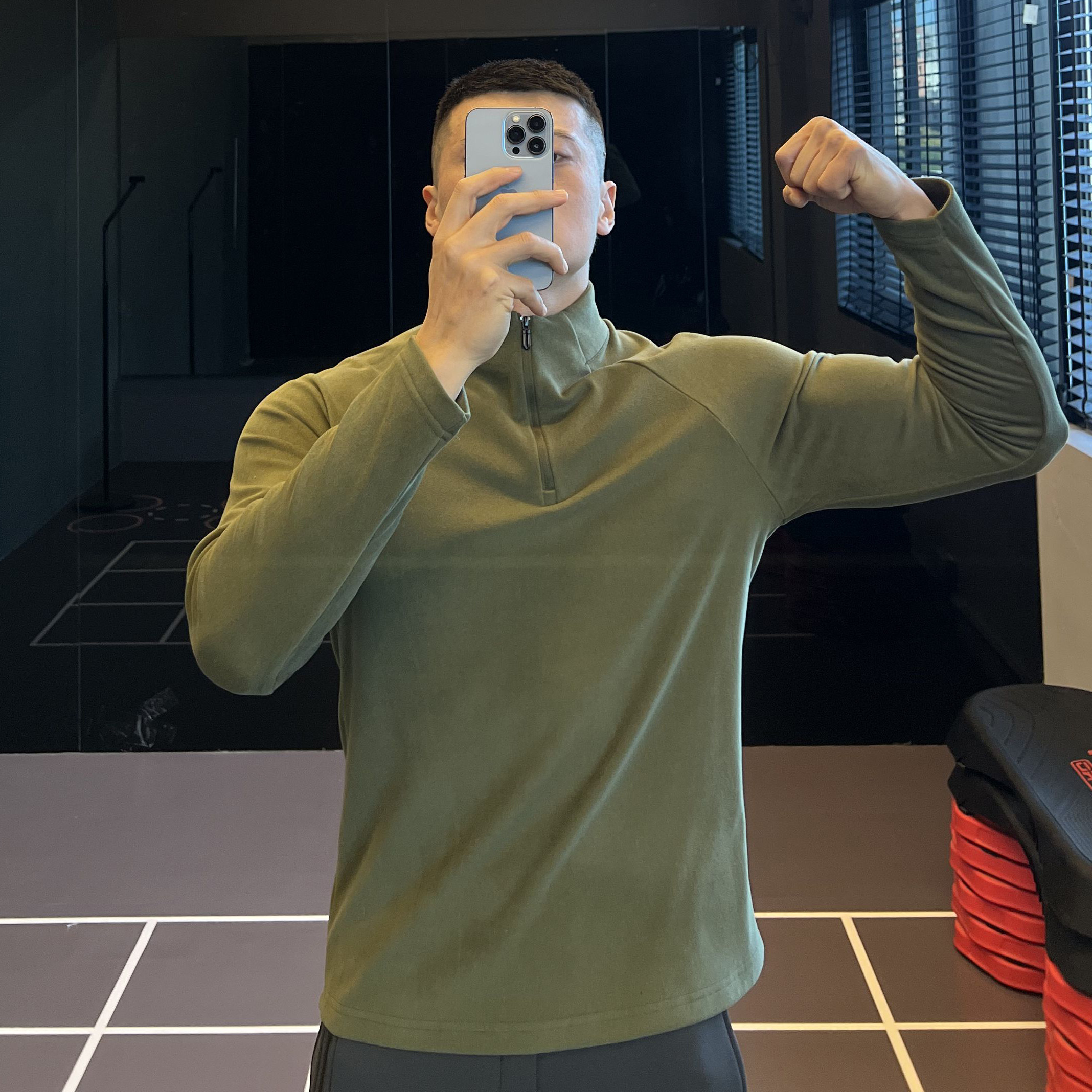 IRONTRAP双面磨毛薄绒半拉链运动卫衣男修身长袖T恤健身衣服秋冬,淘宝优惠券,粉丝福利购,淘宝优惠卷