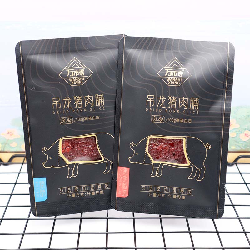 万市香吊龙猪肉脯原切猪肉铺厚切大片高蛋白办公解馋小吃休闲零食-图2