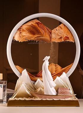 创意流沙画摆件家居玄关客厅电视柜工艺品酒柜办公室装饰品