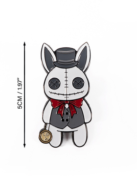 Plushie Dreadfuls胸针三件套卡通配饰玩偶公仔白兔柴郡猫睡鼠