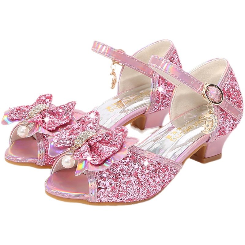 女童凉鞋2025新款时尚中大童公主鞋夏季儿童高跟鞋小女孩水晶凉鞋,淘宝优惠券,粉丝福利购,淘宝优惠卷