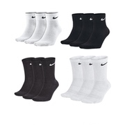 酷动城运动袜纯棉袜子舒适休闲中筒长筒袜子透气吸汗训练黑白袜B