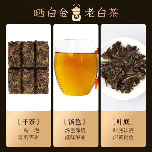 品品香福鼎白茶晒白金1641老白茶寿眉茶叶礼盒装360g中秋礼送长辈 - 图2