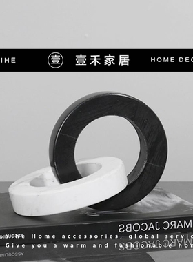 电视柜轻奢售楼处柜高柜样板书间现代简约搭配摆设组合饰品摆件