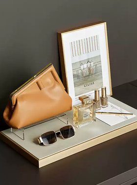 样板房衣帽间窗台摆件软装现代简约棕色系梳妆台装饰品摄影道具