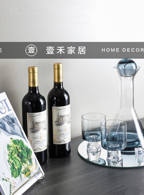 现代简约风样板房厨房餐边柜层架组合饰品摆件醒酒器红酒花器道具