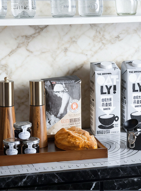 现代简约样板间厨房下柜层架装饰水面粉果酱咖啡托盘道具饰品摆件