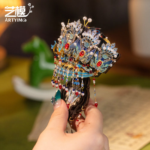 艺模璎珞细钿凤冠 国风立体冰箱贴 拼图金属拼装模型手工玩具送礼 - 图1