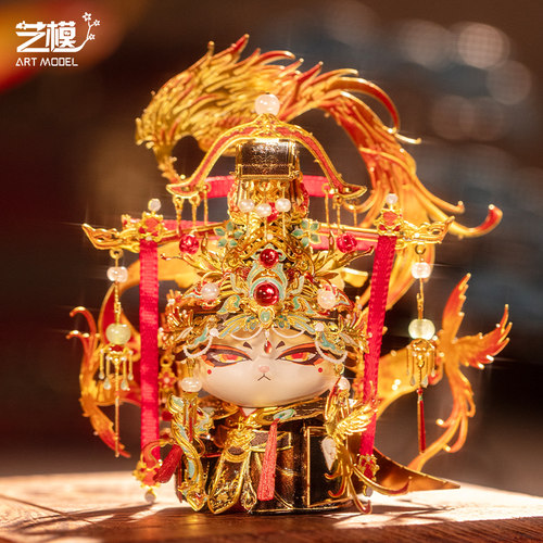 艺模喵之城芈月花木兰3D立体拼图金属拼装模型手工玩具礼物猫摆件 - 图0