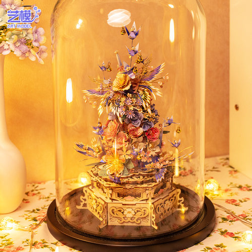 艺模醉花间3D立体拼图金属拼装模型手工diy玩具八音盒 送女友礼物 - 图3