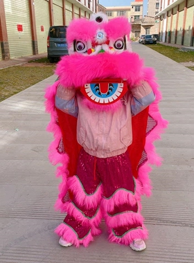 儿童羊毛舞狮醒狮6寸9寸道具狮子头狮头元旦狮子舞幼儿园小孩子