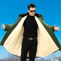 Military cotton great coat winter thickened male and female long style cold kullao security anti-cold work clothes old northeast green big cotton padded jacket